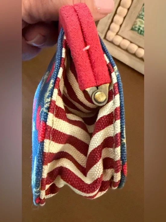 GAP-“Am I the Cutest or What?? Blue with Cherry Print Coin Purse with Red Trim - Picture 7 of 11